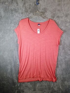 Old Navy Coral Scoop Neck Short Sleeve Top Luxe Small